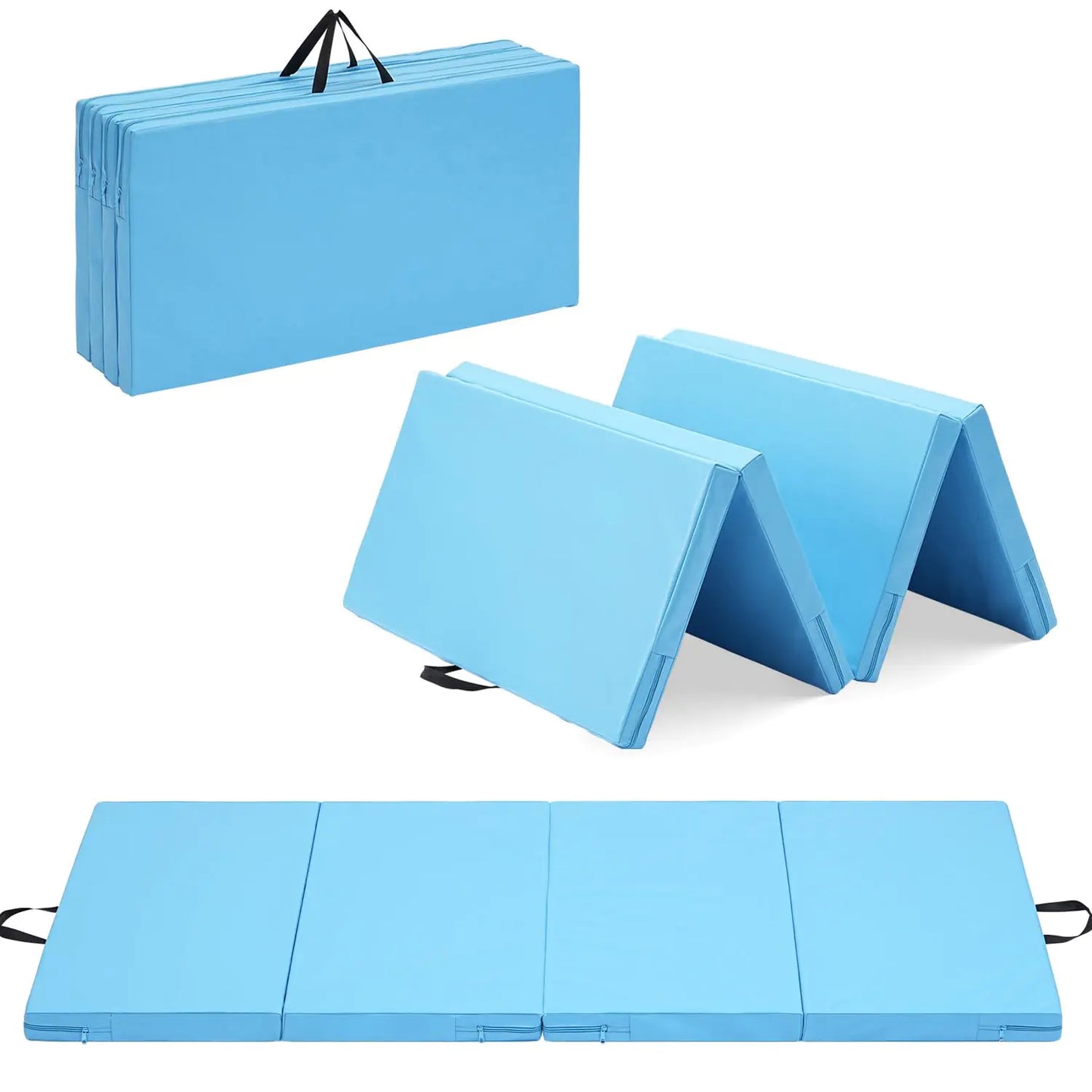 Joppoint Folding Gymnastics Mat – 3x6x2” Thick 4-Panel Tumbling Mat with Handles