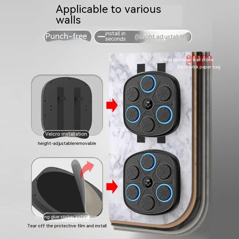 Music Boxing Target Wall Fitness Equipment β Rhythm Training with Sound-Responsive Impact Zones
