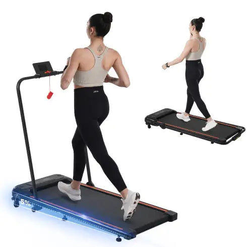 Folding Walking Pad Treadmill – Under Desk 2.5HP Treadmill with Incline, Remote & App Control (265 lb Capacity)