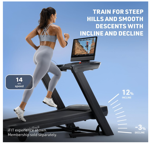 NordicTrack Commercial 1750 Treadmill – 16" Pivoting Touchscreen, Incline/Decline, iFIT Enabled