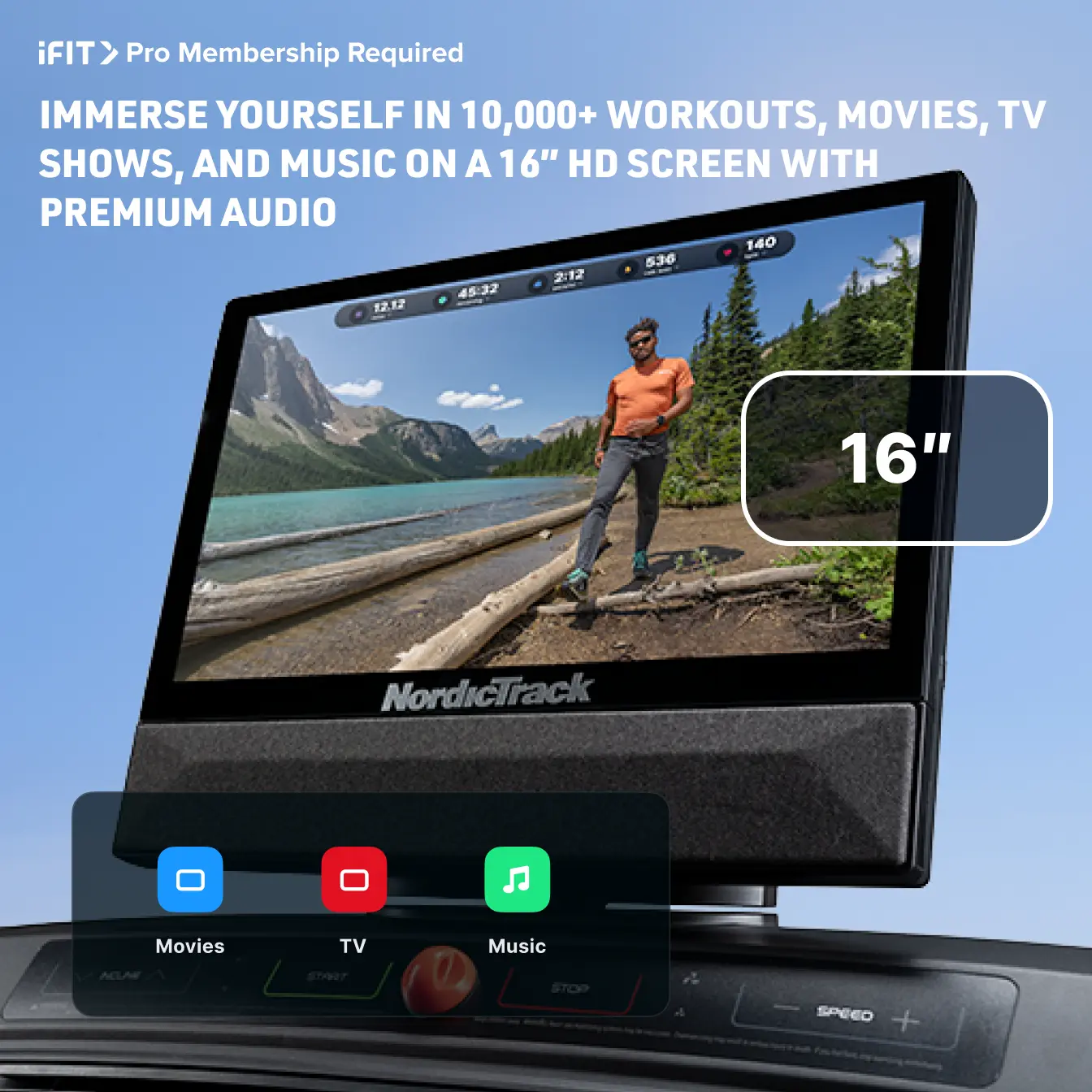NordicTrack Commercial 1750 Treadmill – 16" Pivoting Touchscreen, Incline/Decline, iFIT Enabled