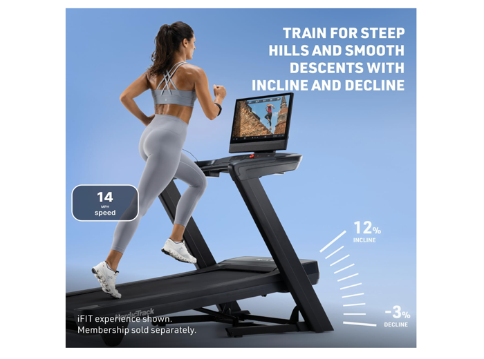 NordicTrack Commercial Treadmill with 24" Pivoting Touchscreen – Premium Foldable Cardio Machine