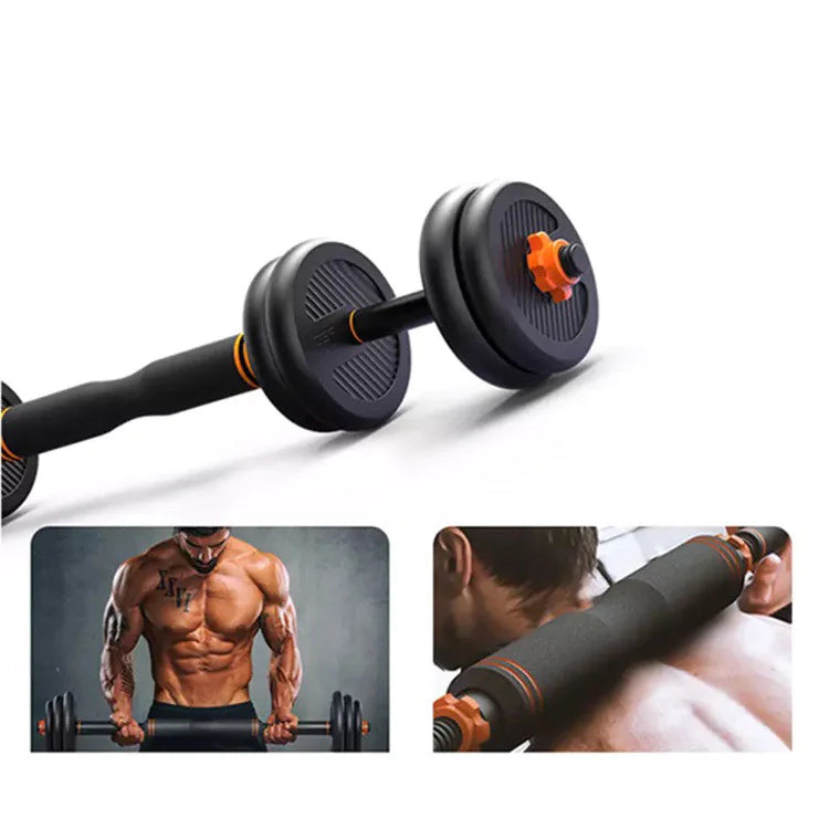 3-in-1 Adjustable Dumbbell Kettlebell Barbell Set – Rubberized Home Gym System