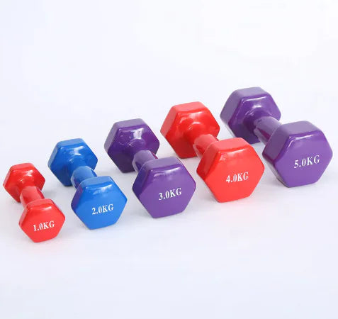 Color Vinyl Dumbbells – Light, Bright, and Perfect for Home Workouts & Aerobics