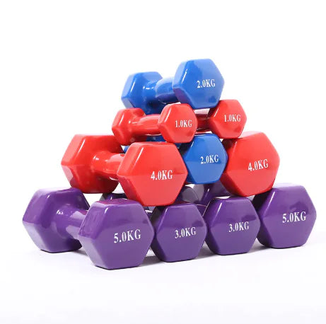 Color Vinyl Dumbbells – Light, Bright, and Perfect for Home Workouts & Aerobics