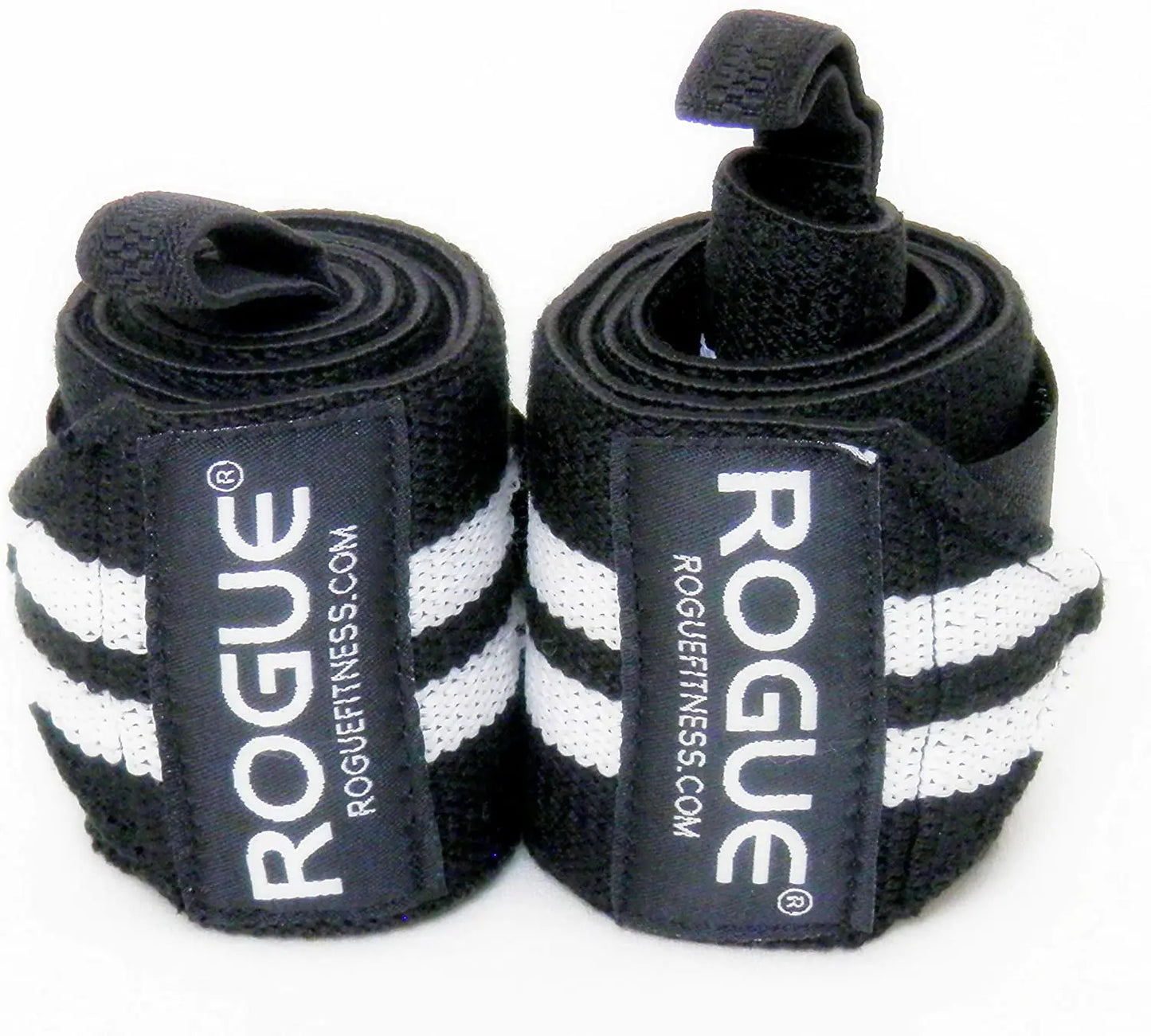 Fitness Wrist Wraps – Adjustable Support for Weightlifting, Powerlifting & Cross-Training (Black/White, 18")