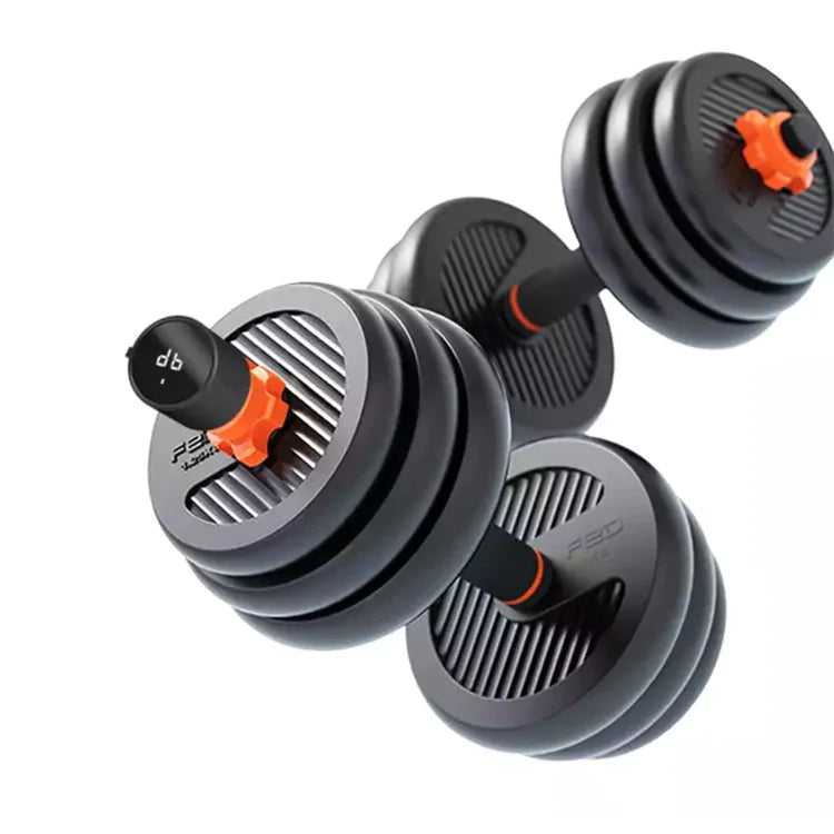 3-in-1 Adjustable Dumbbell Kettlebell Barbell Set – Rubberized Home Gym System